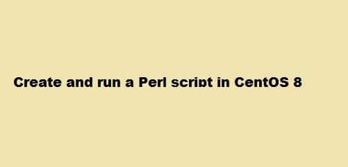 Create Run a Perl Script