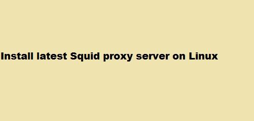 Install squid proxy server on Linux