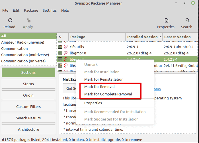 how to uninstall programs in linux mint