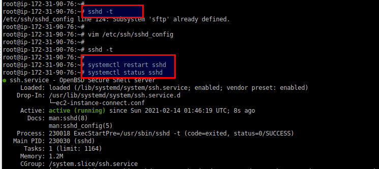 sftp configuration in redhat linux 7