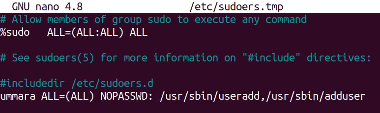 add user to sudoers