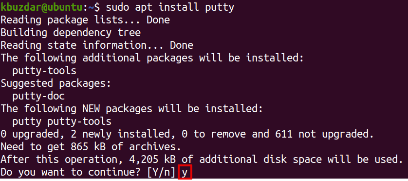 download putty ubuntu