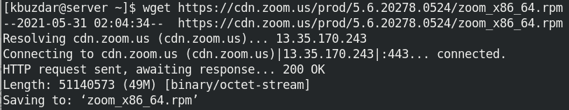 Downloading Zoom via Command Line