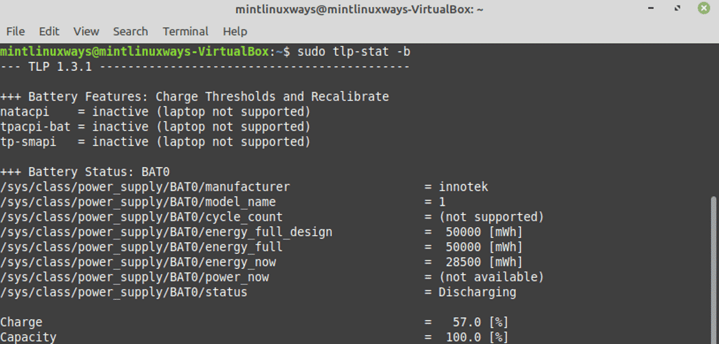 linux laptop battery life