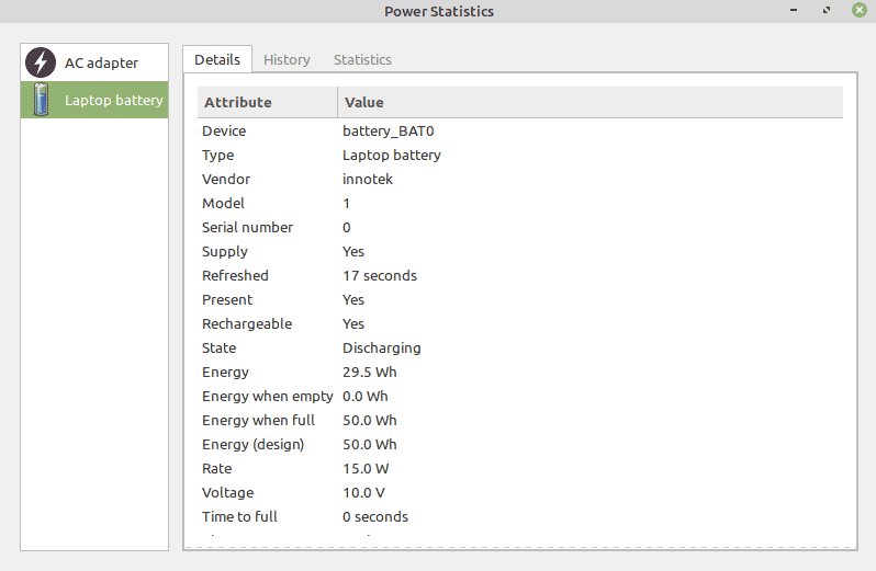 linux battery status