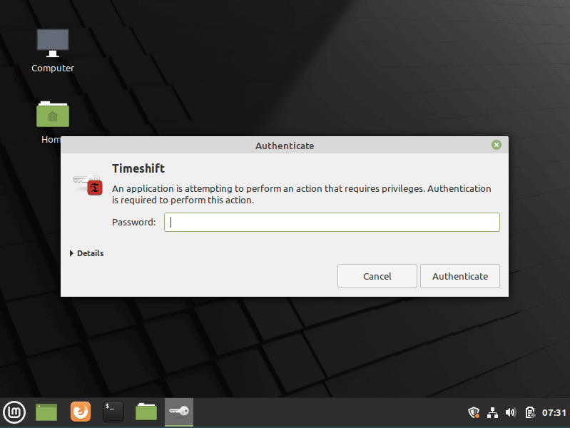 Удалить timeshift linux mint