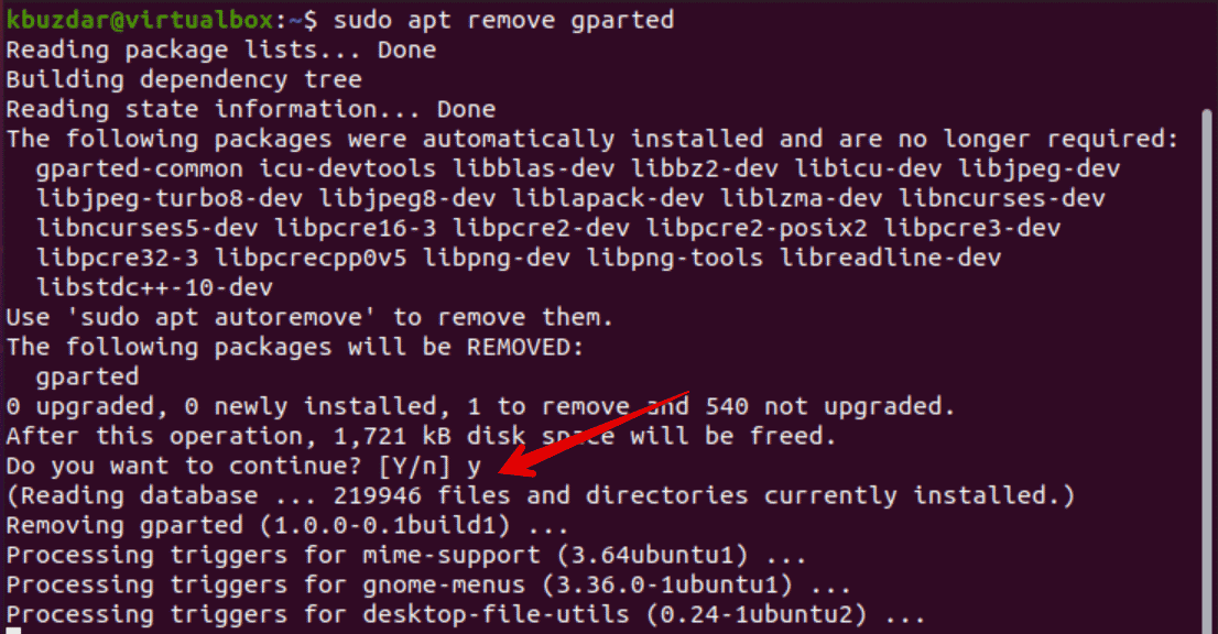 Sudo apt remove