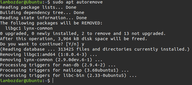 Sudo apt remove