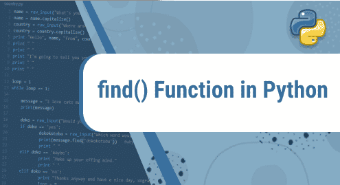 find() Function in Python