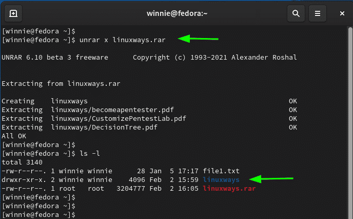 How To Install UNRAR On Fedora LinuxWays