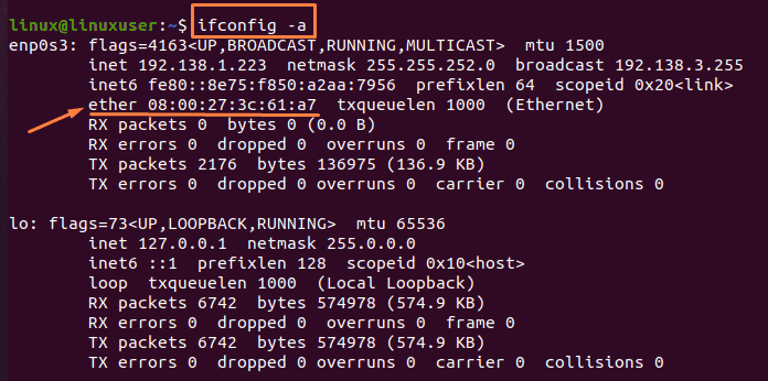 how-to-find-the-mac-address-in-ubuntu-linuxways