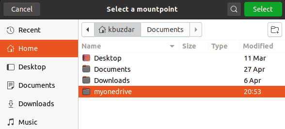 Select Mountpoint