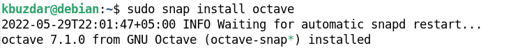 Installing GNU Octave through snap