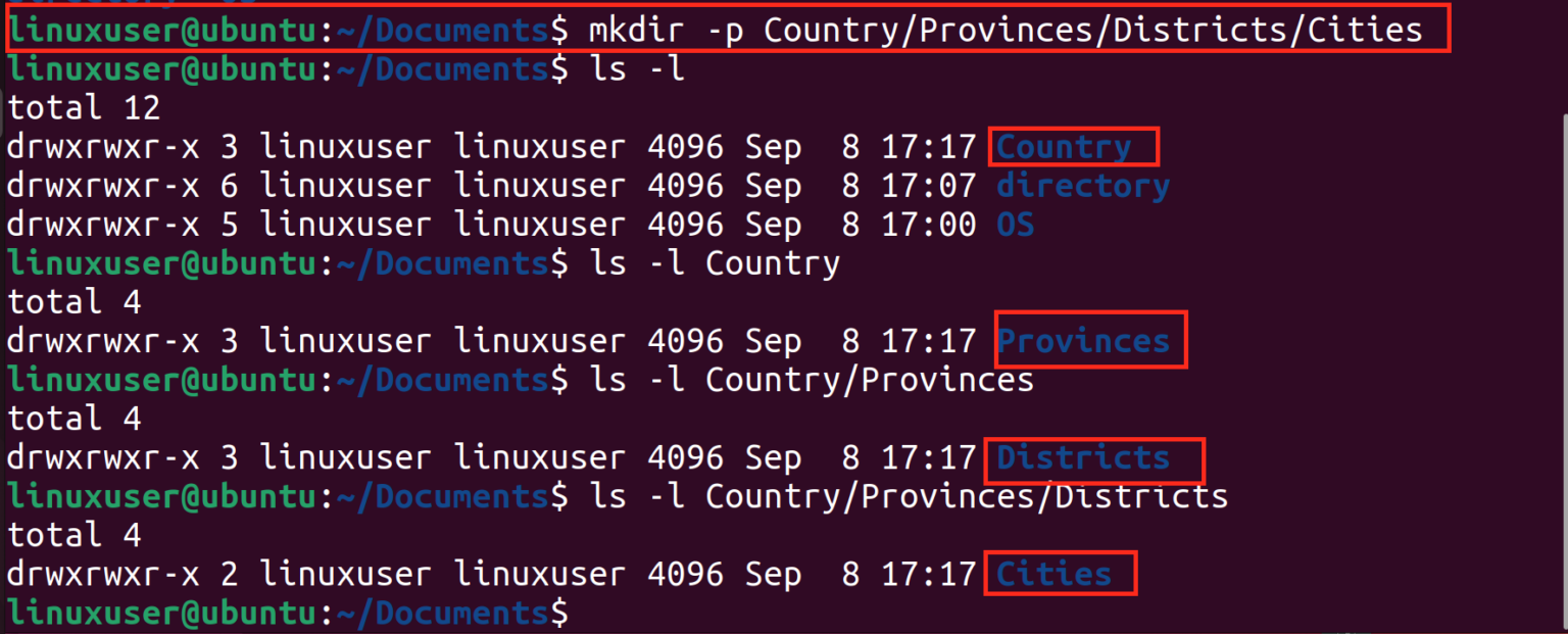 How To Create A Directory And Subdirectory In Linux Ubuntu Linuxways